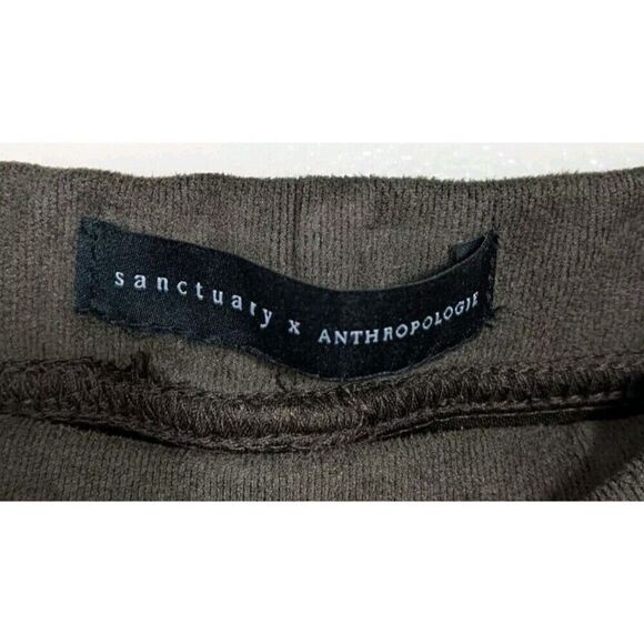 Anthropologie X Sanctuary Brown Faux Suede High Rise Pull On Pants Large - Picture 14 of 15